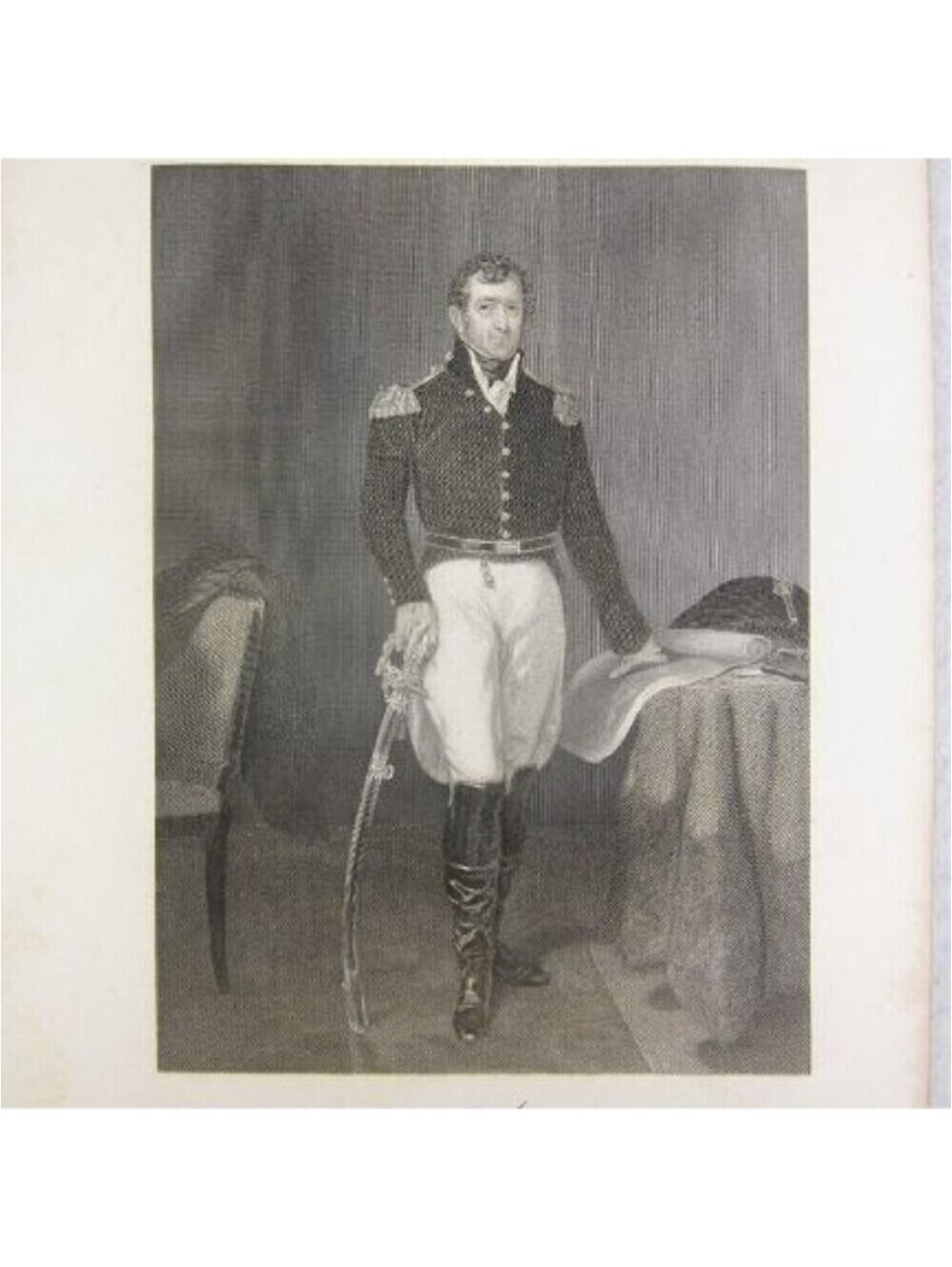 Art Print Jacob Jennings Brown Portrait American Army General Antique 1862 RARE